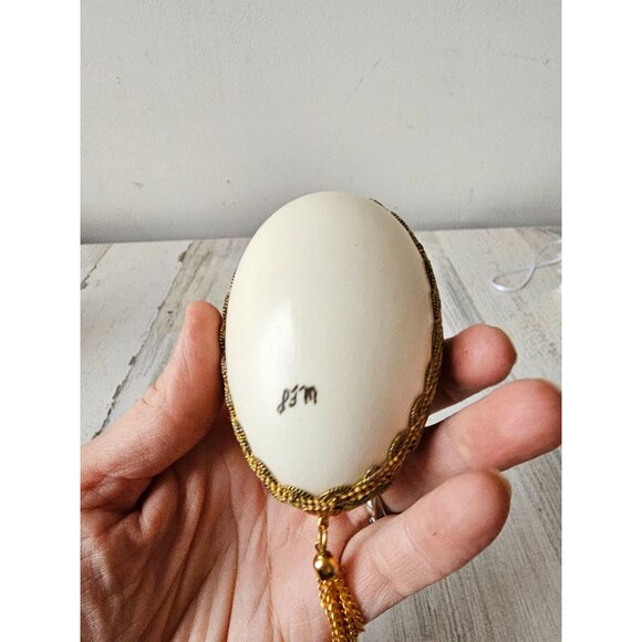Vintage Victorian goose egg ornament tree Xmas Gold - Picture 5 of 9